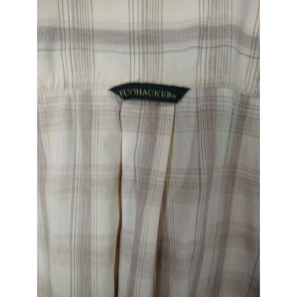 Flyshacker Clothing Men's L Shirt Plaid Collared Button Short Sleeve Pocket - Picture 8 of 9